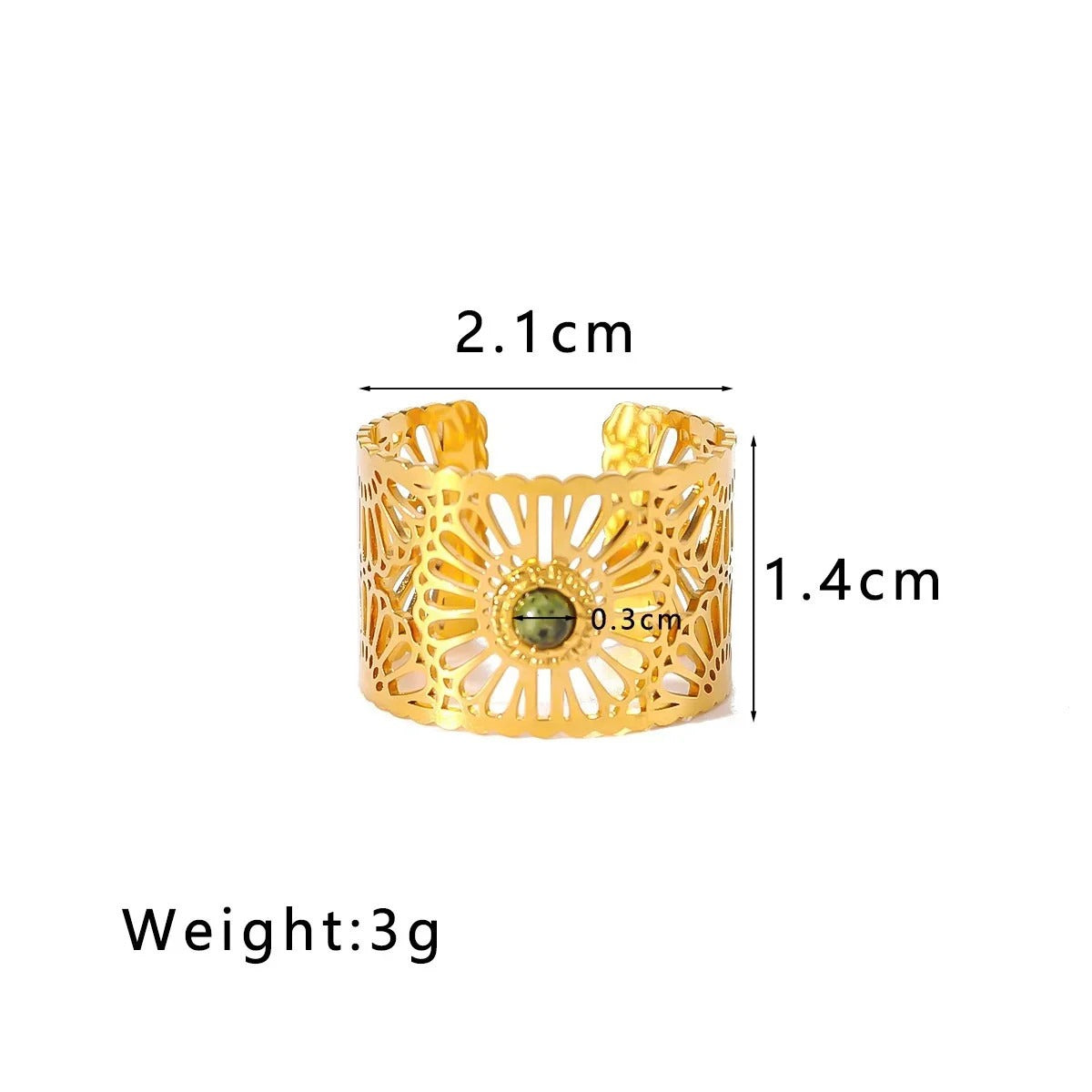 LIORA| Tiger Eye Stone Open Ring