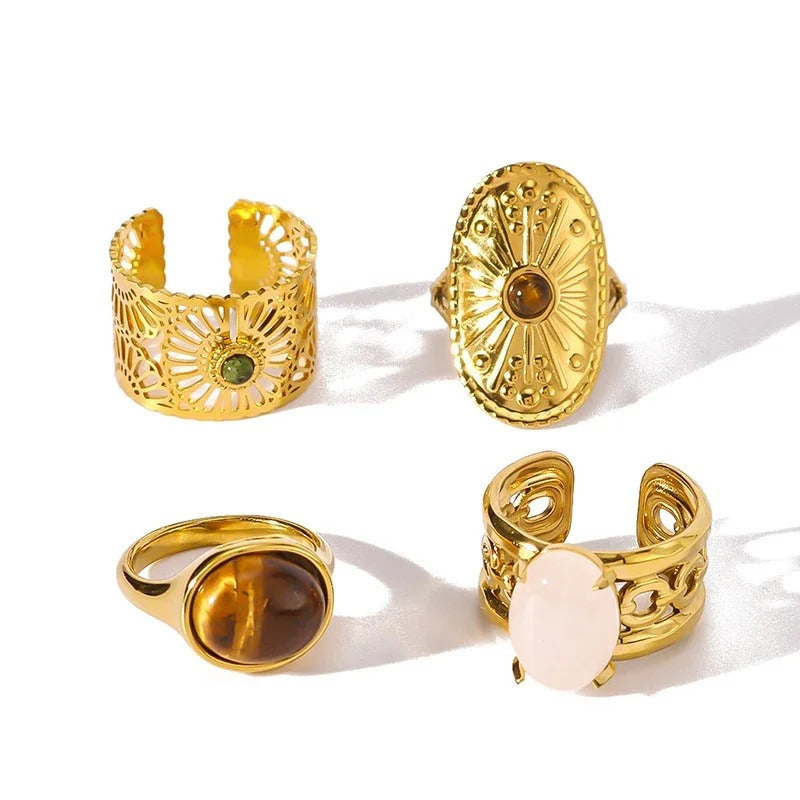 LIORA| Tiger Eye Stone Open Ring