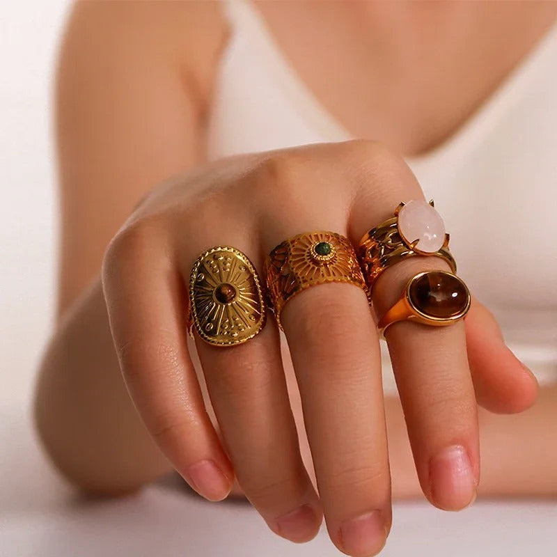 LIORA| Tiger Eye Stone Open Ring