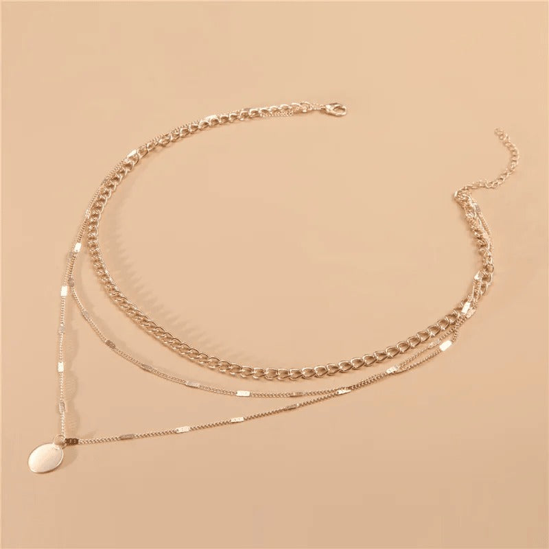 Vintage Necklace on Neck Chain Women's Jewelry Layered Accessories