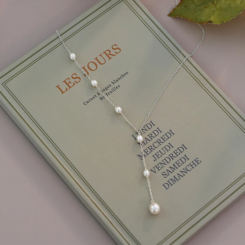 Sterling Silver Natural Freshwater Pearl Pendant Necklace