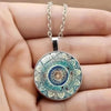 Vintage Rounded Blue Mandala Necklace