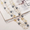Famous Camellia Pearl Long Necklace For Women Double Layer collane lunghe donna Rose Flower Sweater chain Necklace