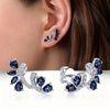 Shining Blue Zircon Flower Earrings