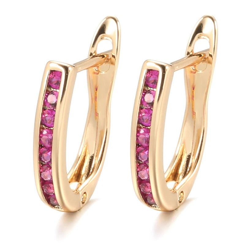 Emerald diamond earrings in gold