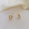 New Light Luxury Stud Earrings Fashion Double Pearl Sweet Earring