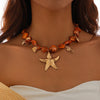 Ingemark Bohemian Irregular Chain Necklace Summer Beach Vacation Starfish Conch Pendant Choker Necklace