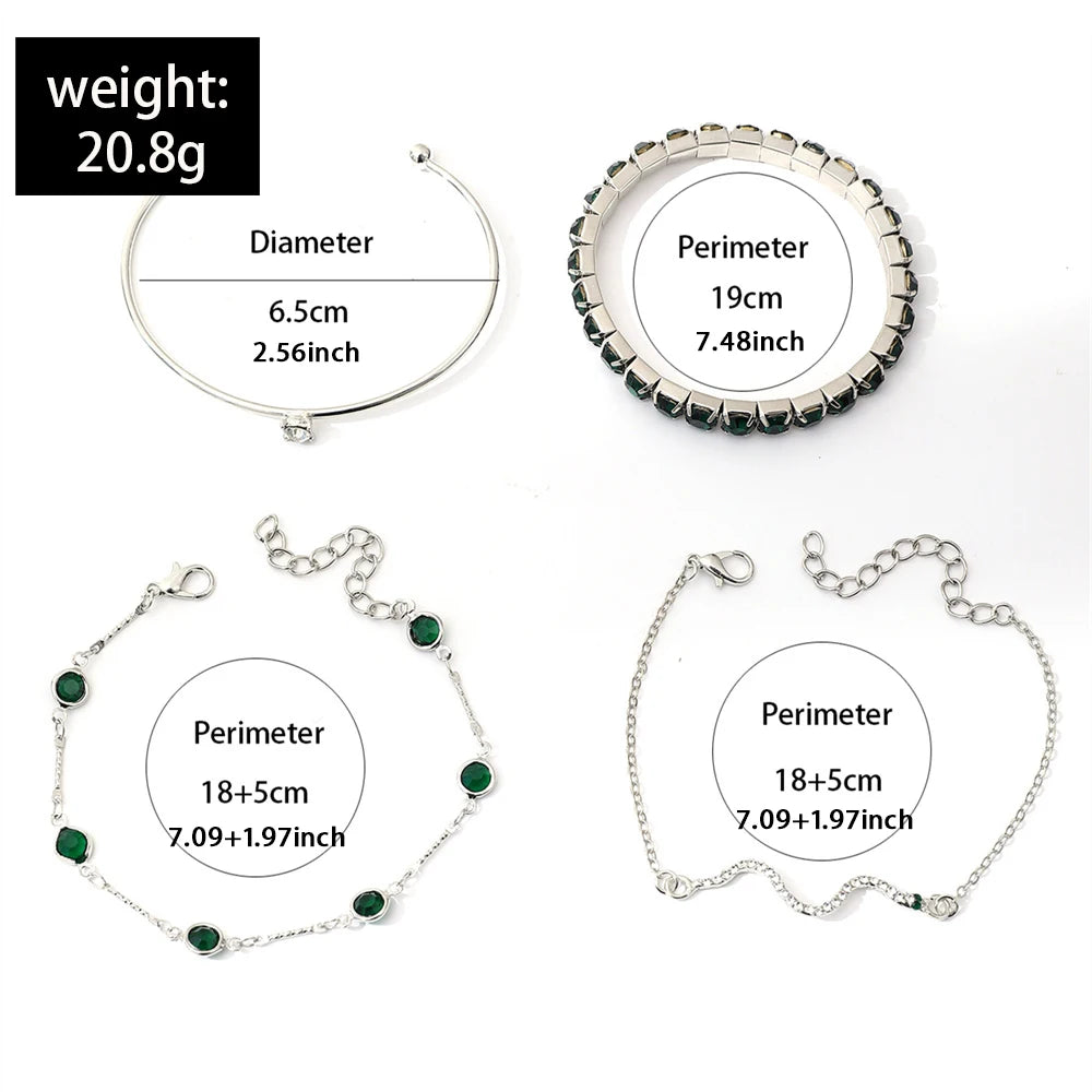 Fashionable Snake Imitation Gemstone Bangle Rhinestone Full Metal Bracelet