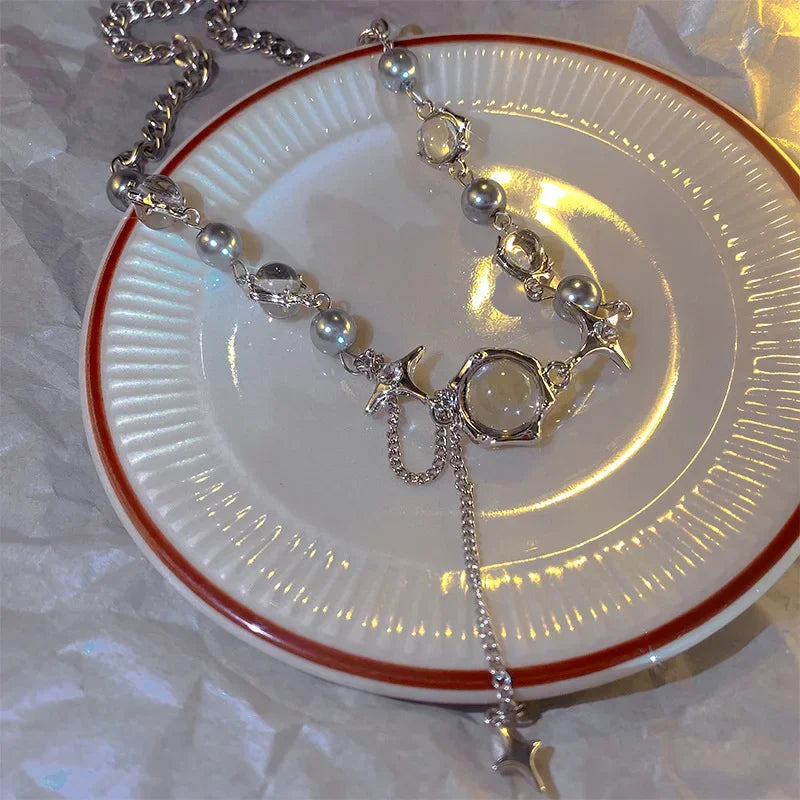 Bohemia Circle Bracelet Set Multi-Layer Vintage Folded Wind Fish Bone Chain Flower Leaves Jewelry Gift