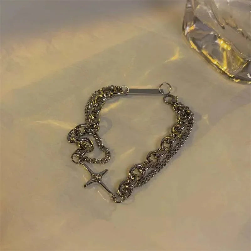 Bohemia Circle Bracelet Set Multi-Layer Vintage Folded Wind Fish Bone Chain Flower Leaves Jewelry Gift