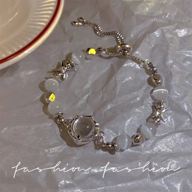 Bohemia Circle Bracelet Set Multi-Layer Vintage Folded Wind Fish Bone Chain Flower Leaves Jewelry Gift