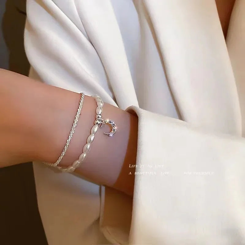 Bohemia Circle Bracelet Set Multi-Layer Vintage Folded Wind Fish Bone Chain Flower Leaves Jewelry Gift