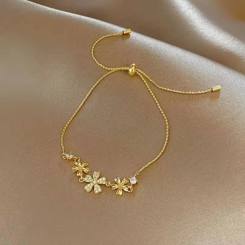 Bohemia Circle Bracelet Set Multi-Layer Vintage Folded Wind Fish Bone Chain Flower Leaves Jewelry Gift