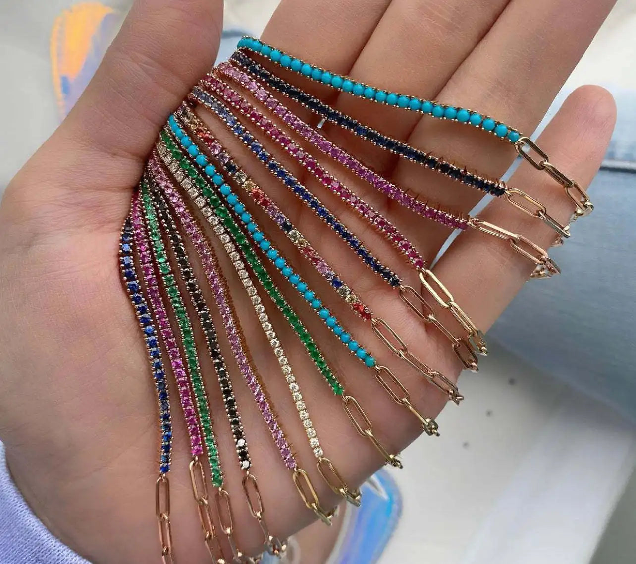 Luxury Color Cubic Zirconia Gold Color Tennis Bracelets