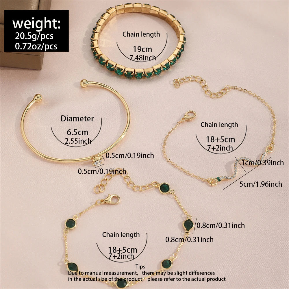 Fashionable Snake Imitation Gemstone Bangle Rhinestone Full Metal Bracelet