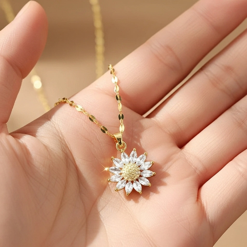 Elegant pearls in gold necklace