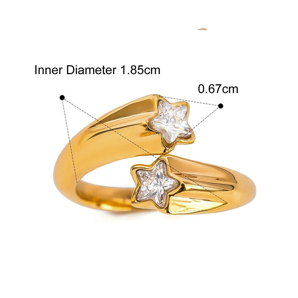 Water Drop Shaped Large Zircon Rings Plated Ring