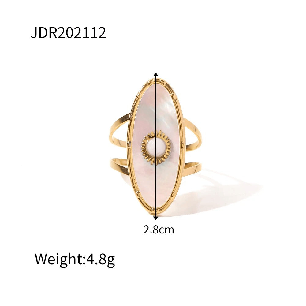 LIORA New Design Natural Stone Adjustable Jaded Ring