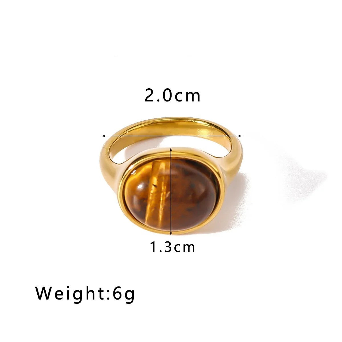 LIORA| Tiger Eye Stone Open Ring
