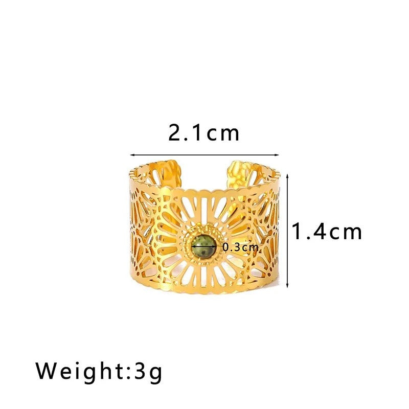 LIORA| Tiger Eye Stone Open Ring