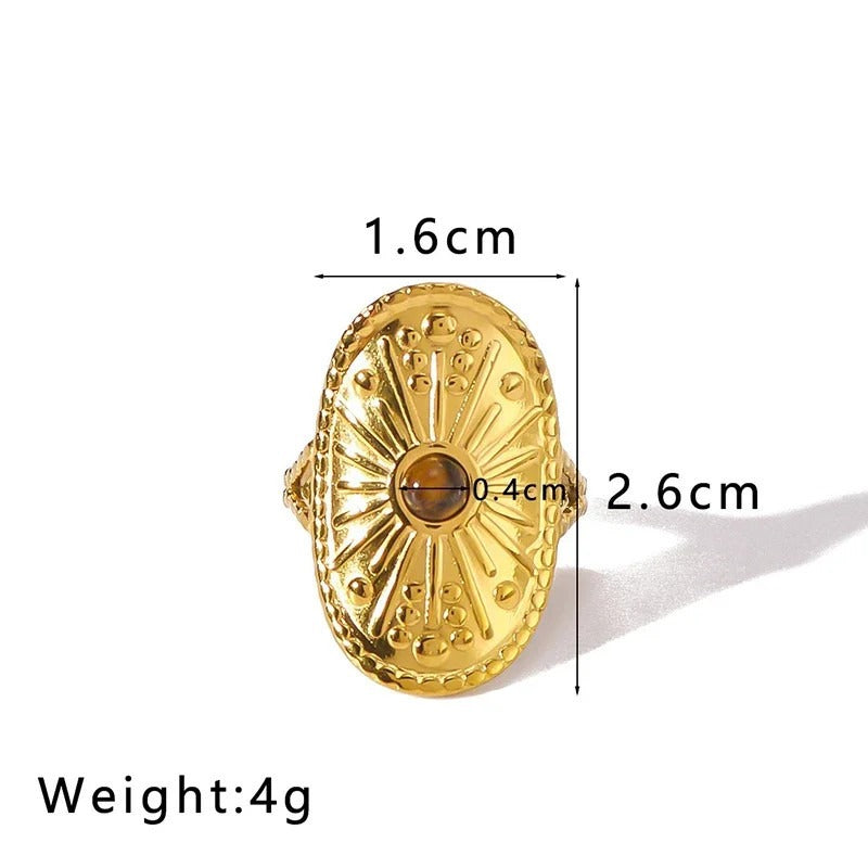 LIORA| Tiger Eye Stone Open Ring