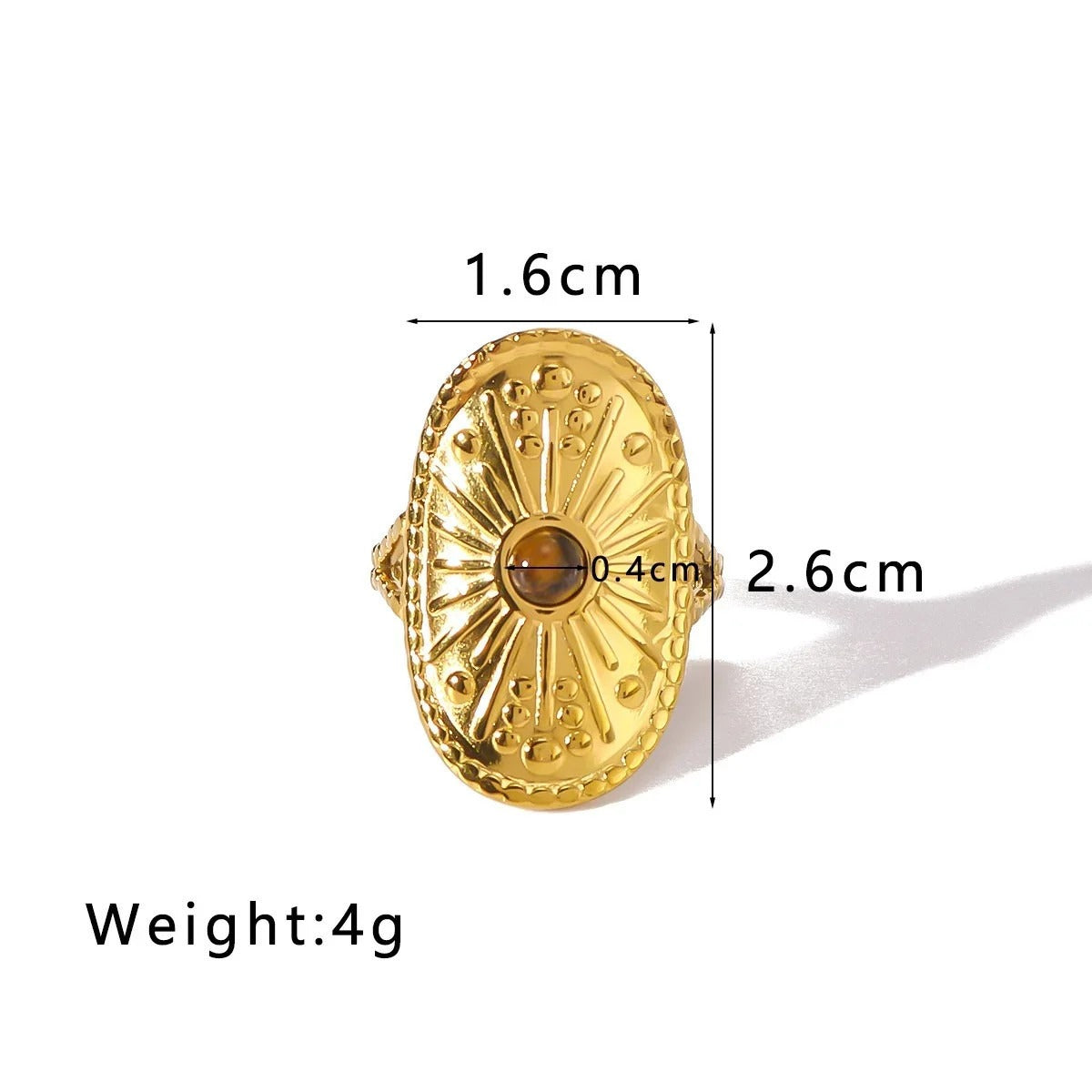 LIORA| Tiger Eye Stone Open Ring