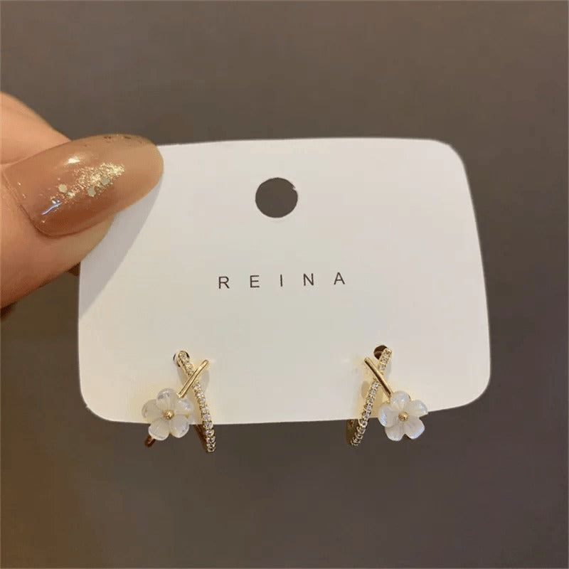 New Light Luxury Stud Earrings Fashion Double Pearl Sweet Earring