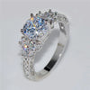 Exquisite Fashion Silver Color Engagement Rings Zircon Stones Ring