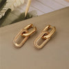Retro Double Loop Design Drop Earrings Gold Silver Color Geometric Round