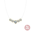 LIORA JEWELS Luxury Bling 8A Heart Zircon Necklace 925 Silver Invisible Transparent Fishing Line Choker Necklaces Pendant LZN30