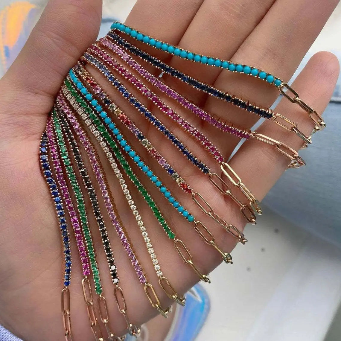 Luxury Color Cubic Zirconia Gold Color Tennis Bracelets