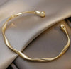 Simple Gold Color Hoop Open Bracelet Crystal Bracelets
