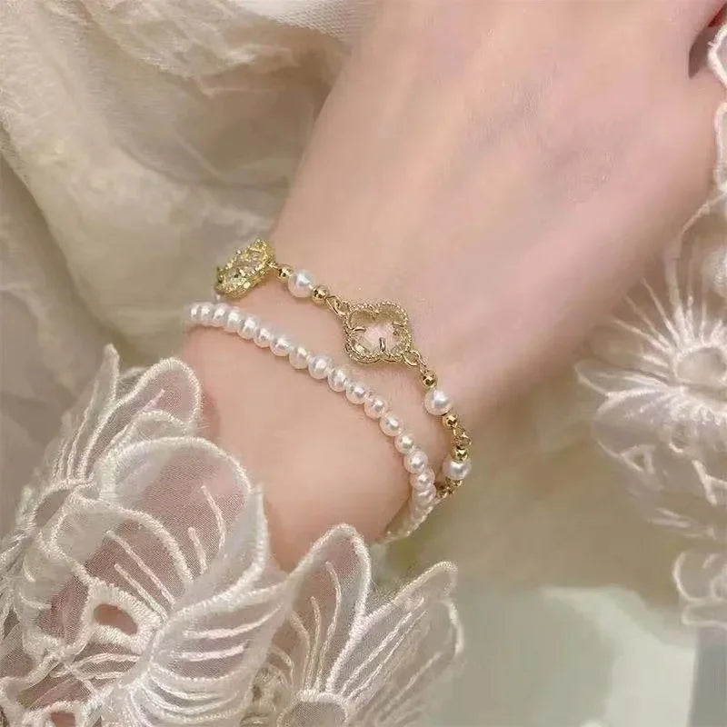 Bohemia Circle Bracelet Set Multi-Layer Vintage Folded Wind Fish Bone Chain Flower Leaves Jewelry Gift