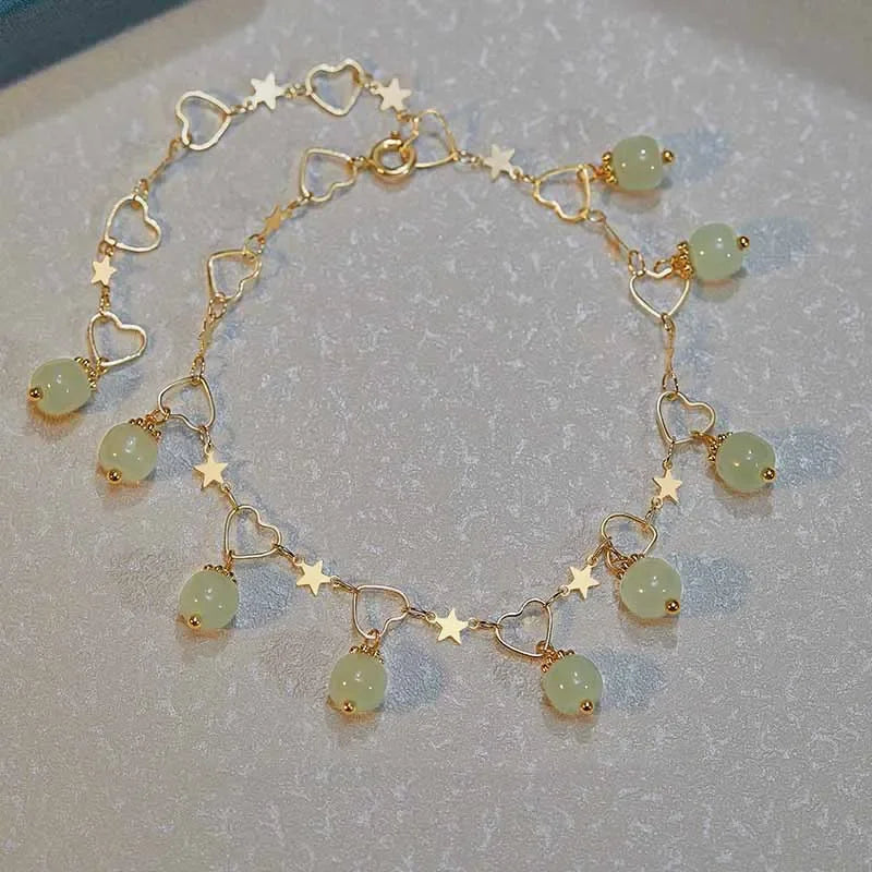 Bohemia Circle Bracelet Set Multi-Layer Vintage Folded Wind Fish Bone Chain Flower Leaves Jewelry Gift