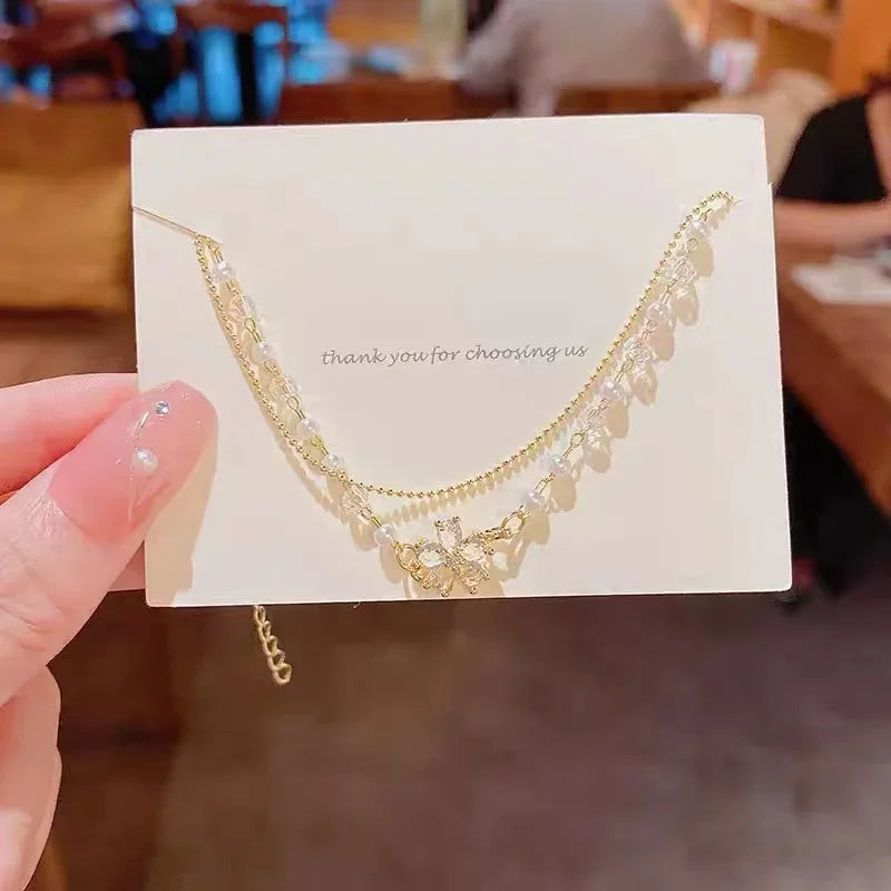 Bohemia Circle Bracelet Set Multi-Layer Vintage Folded Wind Fish Bone Chain Flower Leaves Jewelry Gift