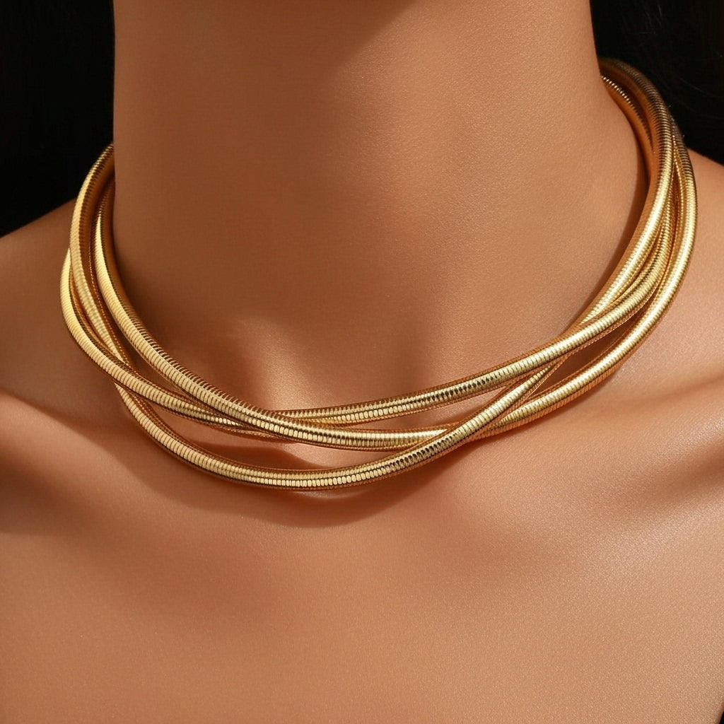 Vintage Layered Golden Necklace